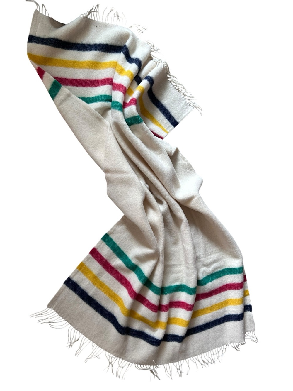 Vintage Hudson’s Bay Company Caribou Wool Throw Blanket – Made in England